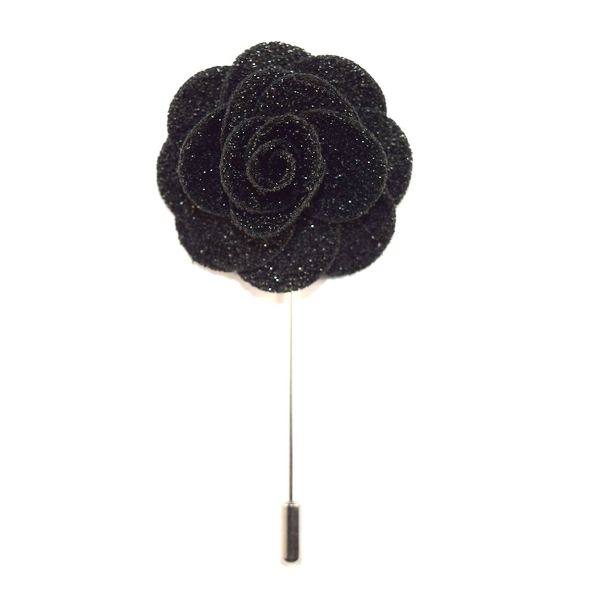 Black Flower Lapel Pin