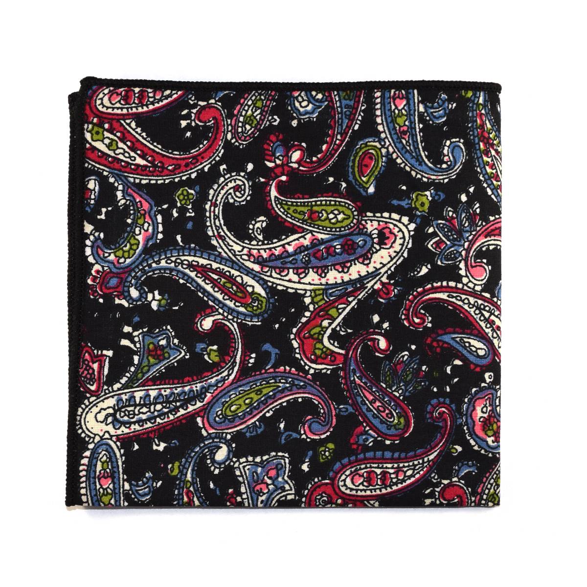 Black Space Paisley Pocket Square