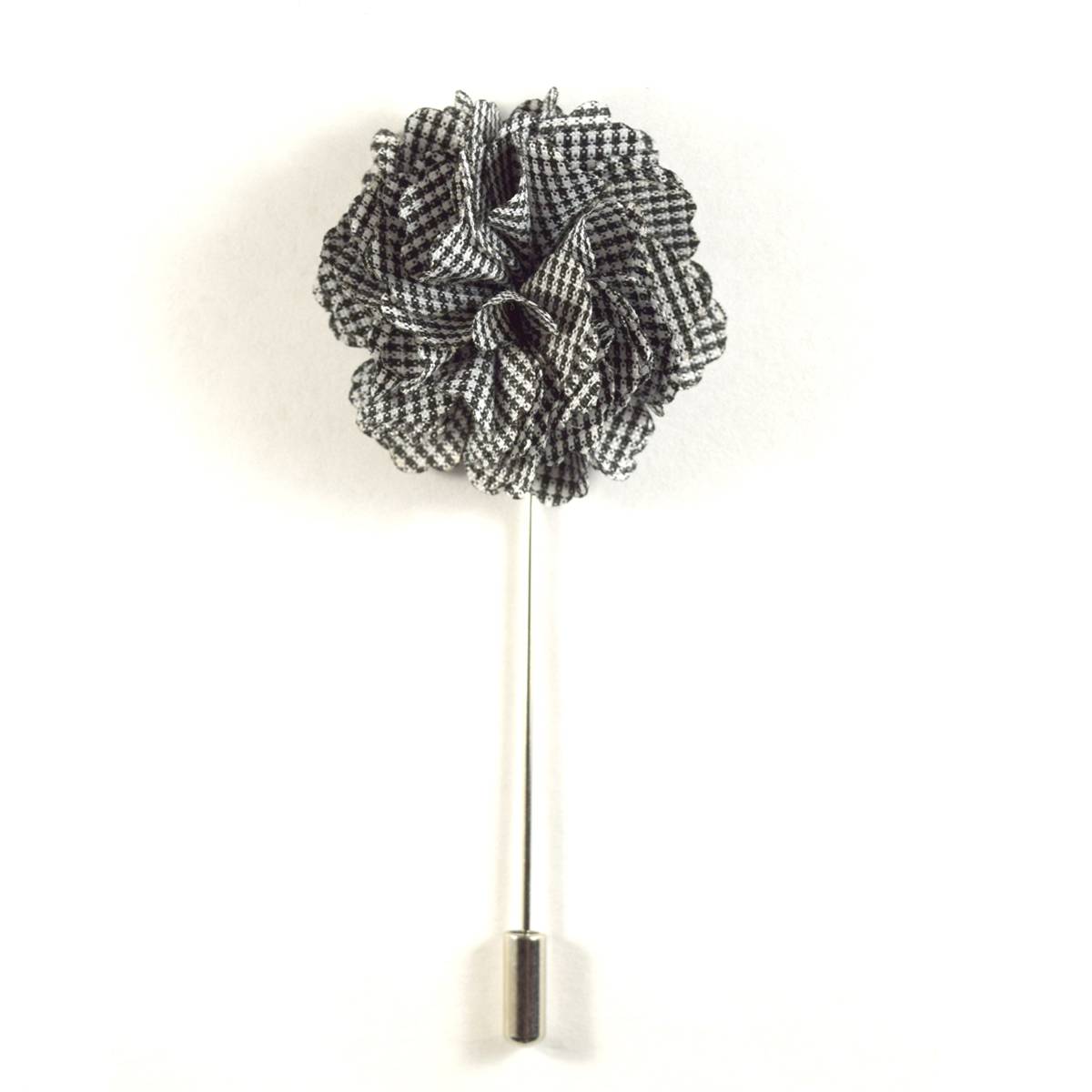 Black and White Plaid Lapel Pin