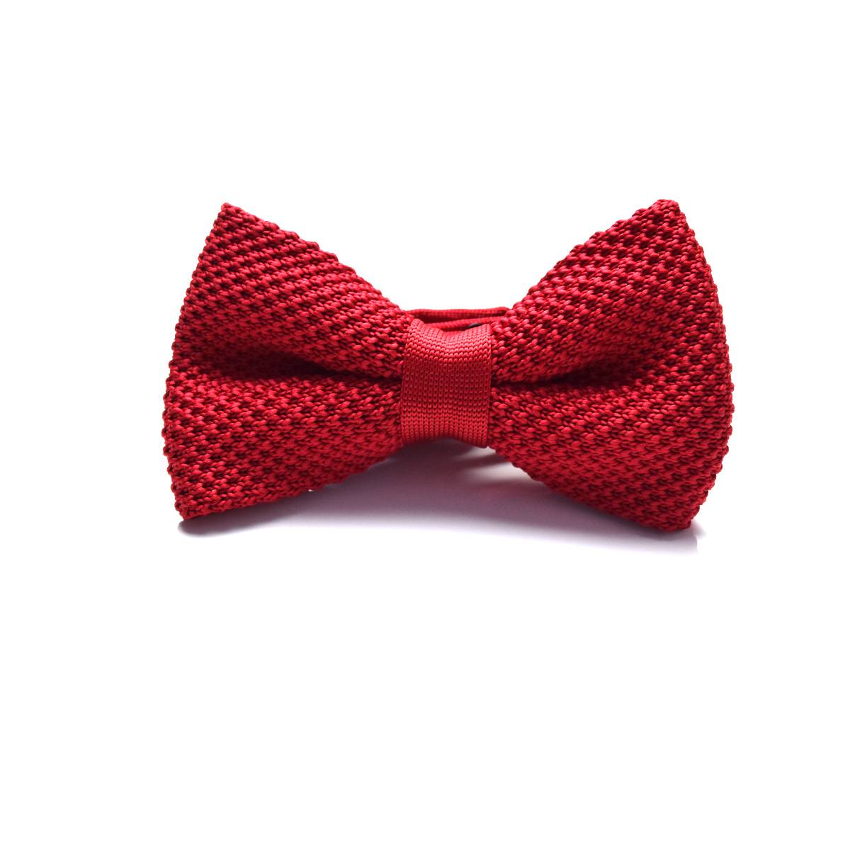 The Red Knitted Bow Tie